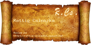 Rettig Csinszka névjegykártya